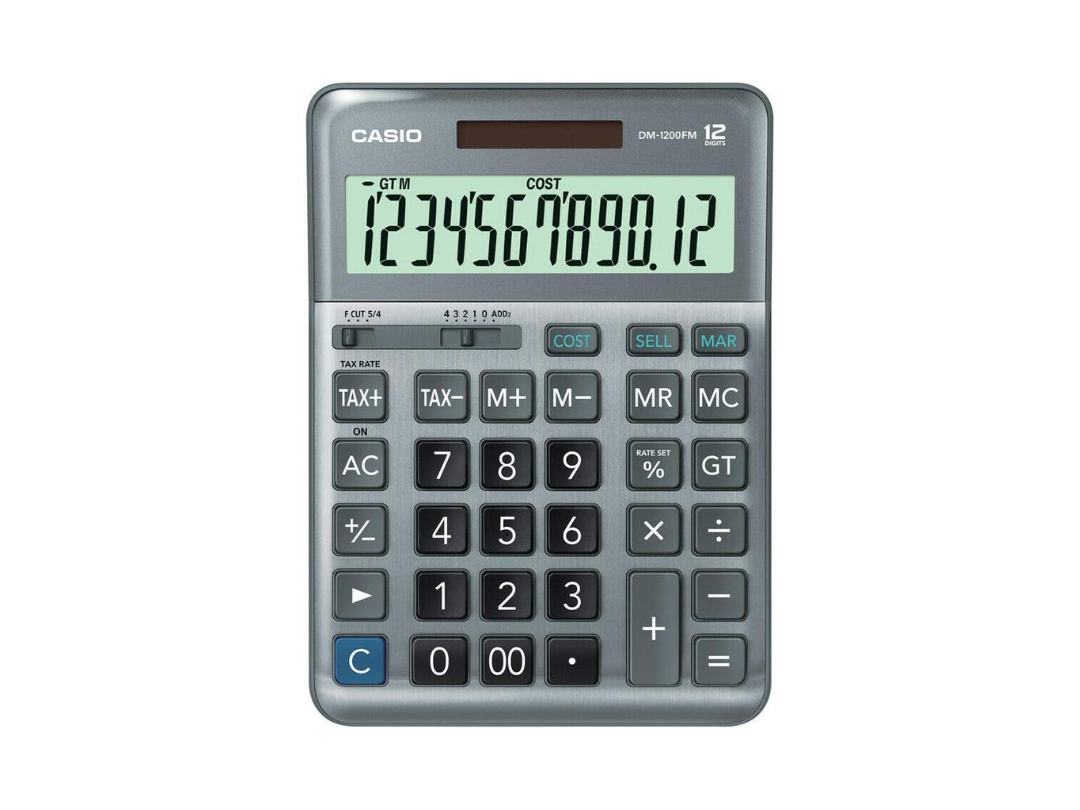 Buy Casio Digital Desktop Calculator Grey - DM-1200FM-W-DP in Qatar Buy Casio Digital Desktop Calculator Grey - DM-1200FM-W-DP in Qatar